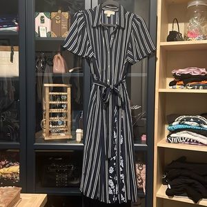 Michael Kors striped dress with floral print